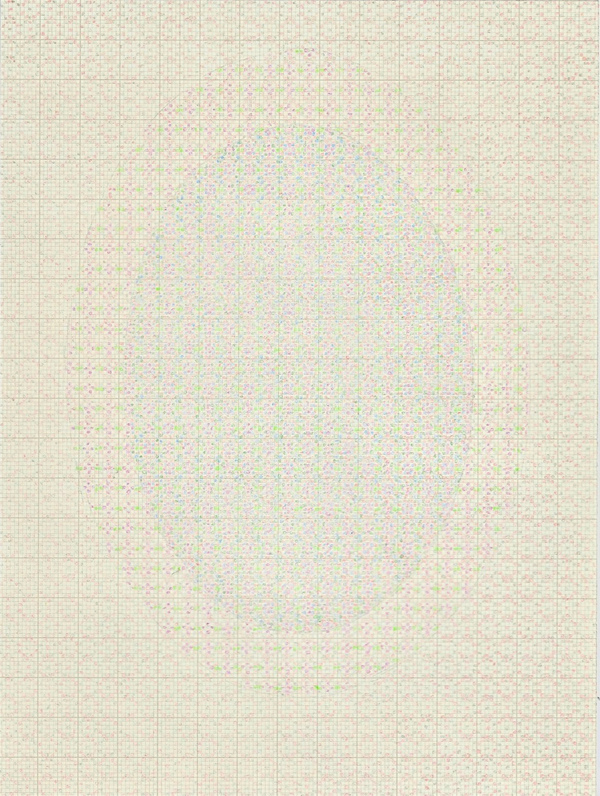Standing Still #5 The Studio Sale colored pencil on graph paper