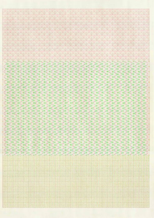 Terrain #1 Drawings colored pencil on graph paper