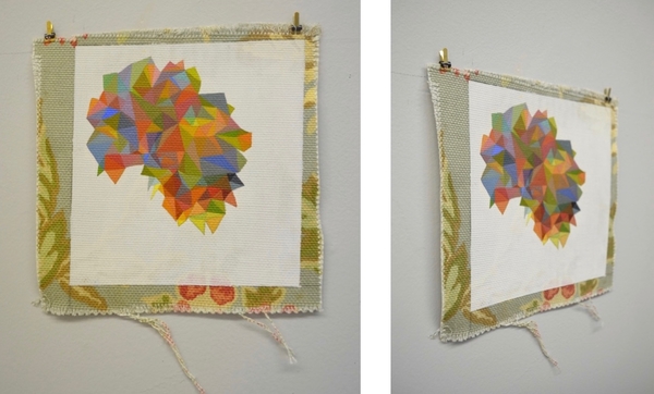 Floral Intervention #2 The Studio Sale oil on floral fabric