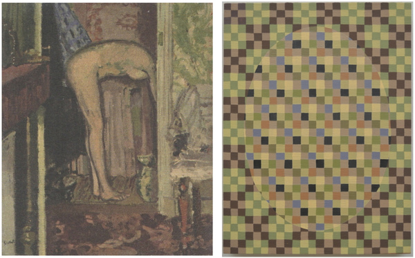 Sickert Panel with "source painting," Woman Washing her Hair (Walter Sickert, 1906) "Paintings by Men"