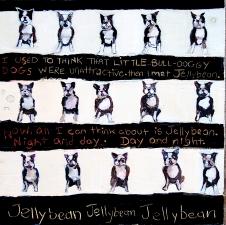 kathy beynette jellybean mixed media on canvas