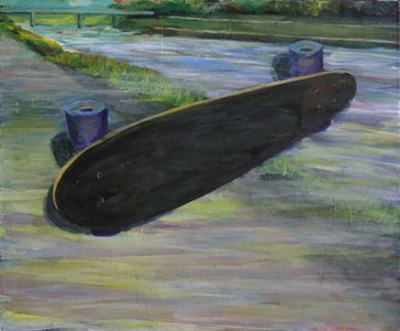 Keisuke Eguchi Painting Skateboard series acrylic on canvas