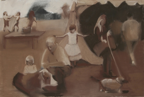 Grandpa, Brimfield Series Drawings Pastel on paper