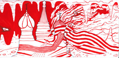 "Cave" Narratives #2 Pen and gouache on paper