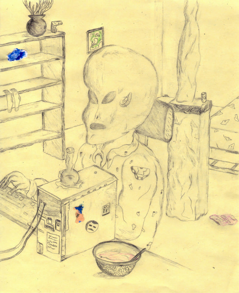 "My Room Get Out" Narratives #5 Pencil on paper