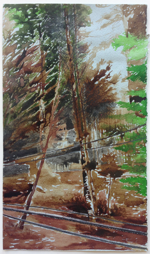 "Crossing Wires" Narratives #9 Ink and pencil on paper