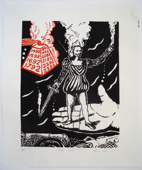 1000 Years (red) Monhegan Prints screen print | edition of 34