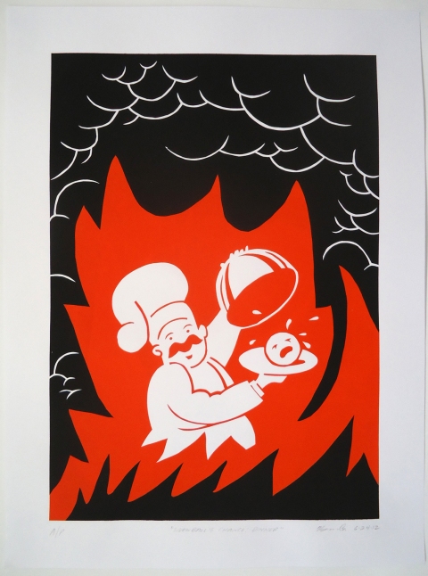 Snowball's Chance in Hell: Dinner Monhegan Prints screen print | edition of 14