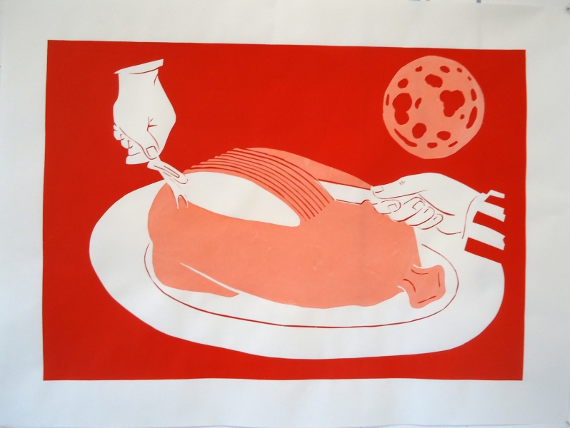 Sliced Chicken Kenny Cole 2013 prints screen print