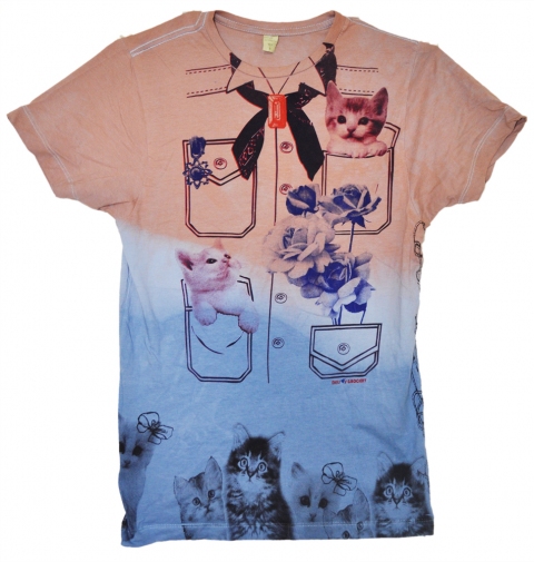 Blu Kitty Tee Kimberly Reinhardt T-Shirts 3 Color, Double Sided, Silkscreen Print on Cotton T-Shirt