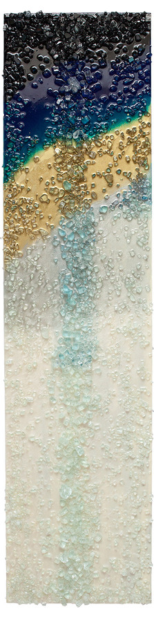 Kristin Schattenfield-Rein The Liminal State Glass, Silver Dust, Gold Leaf, Resin, Oil & Enamel on Birch Panel