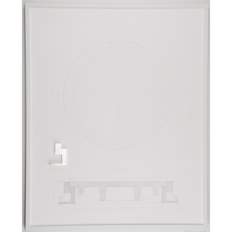 Manhole Series: John KYLE PATNAUDE Interzone silverpoint on paper, sterling silver