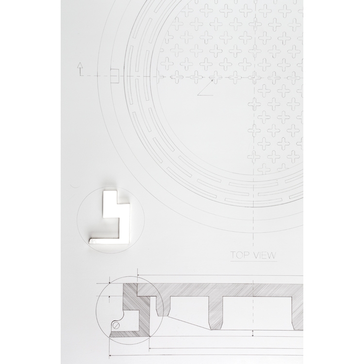 Manhole Series: John KYLE PATNAUDE Interzone silverpoint on paper, sterling silver