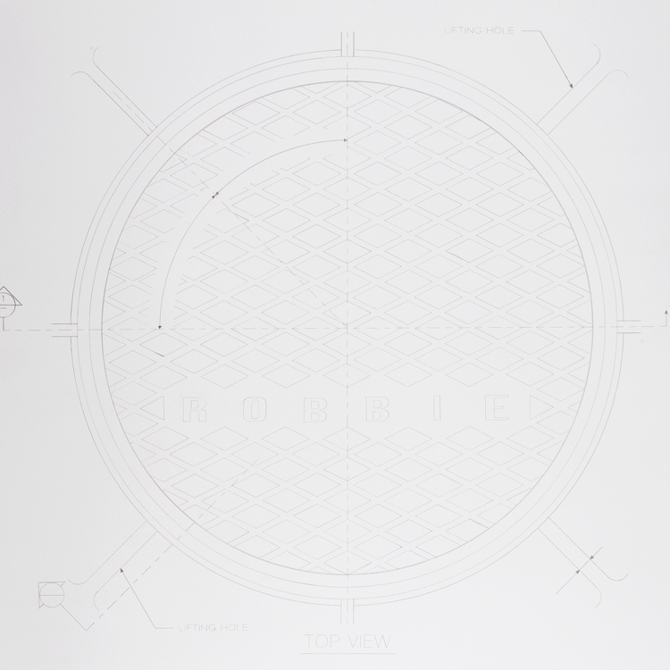 Manhole Series: Robbie KYLE PATNAUDE Interzone silverpoint on paper, sterling silver