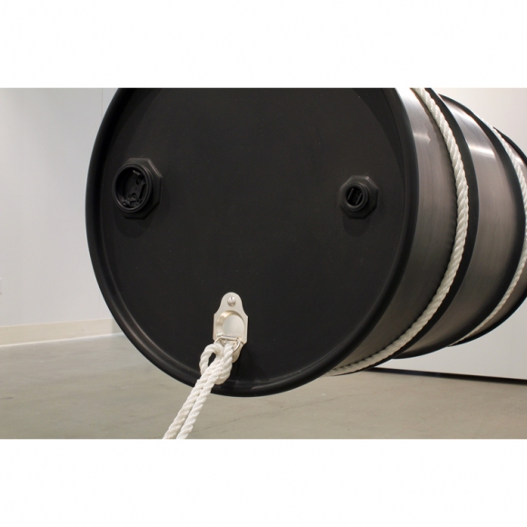 Holster Up, Bolster Down KYLE PATNAUDE Interzone 33 gallon steel drum, rope, nylon, sugar, sterling silver