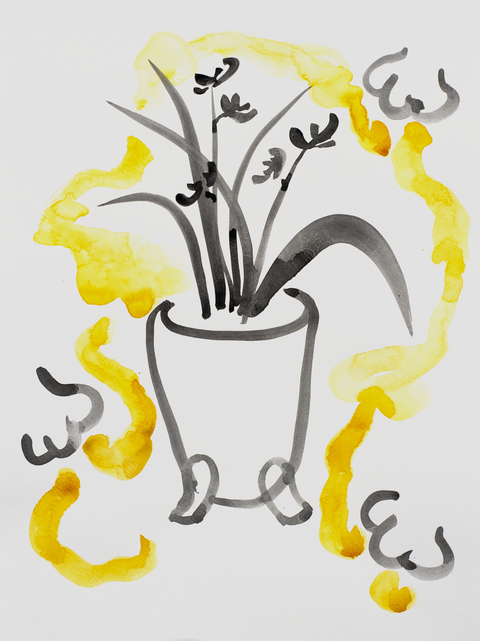 Orchid I <b>Drawings</b> Ink and watercolor on paper