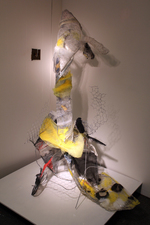 Larry Dell Metal/Fabric Sculpture fabric, chicken wire, steel wire, transparent tape, paint, plastic