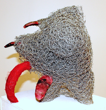 Larry Dell Metal/Fabric Sculpture Chicken wire, steel wire, toile fabric