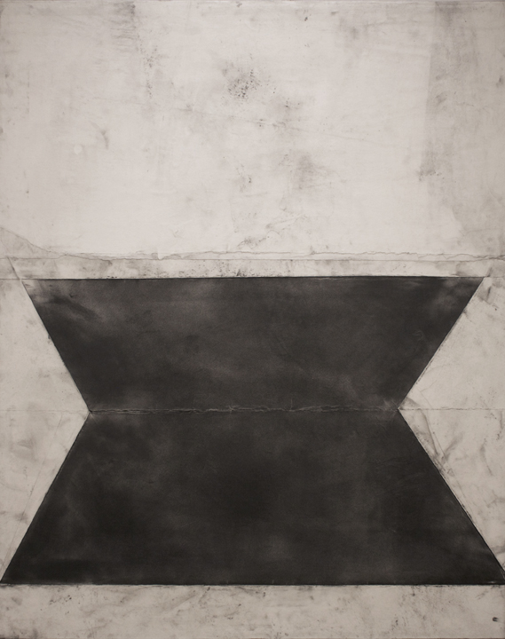 Telemark X L A U R A D U E R W A L D Telemark Series Graphite, acrylic, wax and paper on canvas over panel