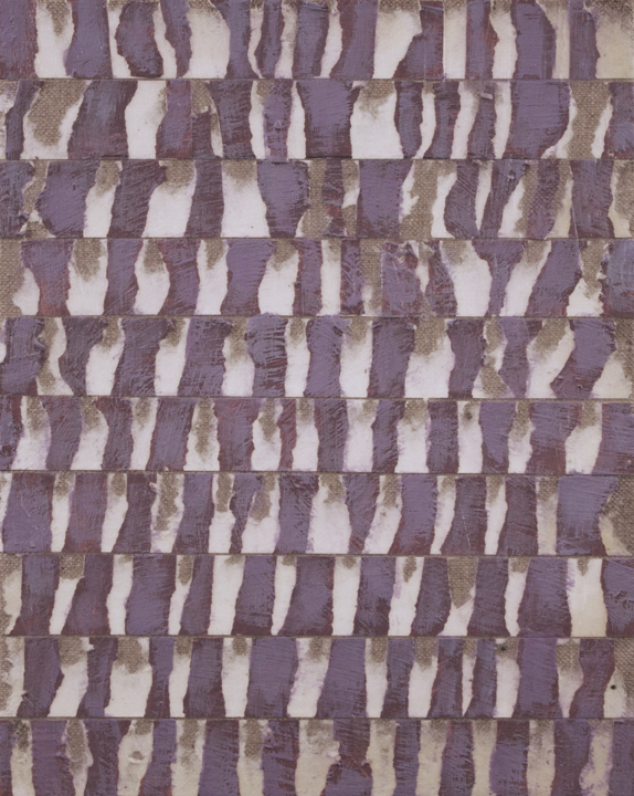 Template (in Violet) L A U R A D U E R W A L D Template Series Oil, wax, acrylic, graphite, paper on linen over panel