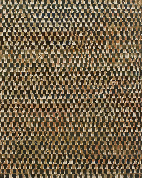 Template #10 L A U R A D U E R W A L D Template Series Wax, gouache, acrylic, graphite, paper on linen over panel