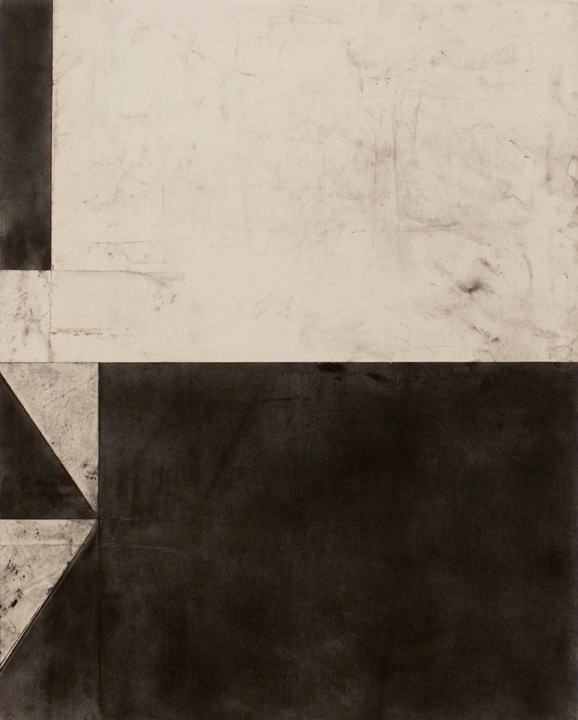 Telemark L A U R A D U E R W A L D Telemark Series Graphite, acrylic, and paper on canvas over panel