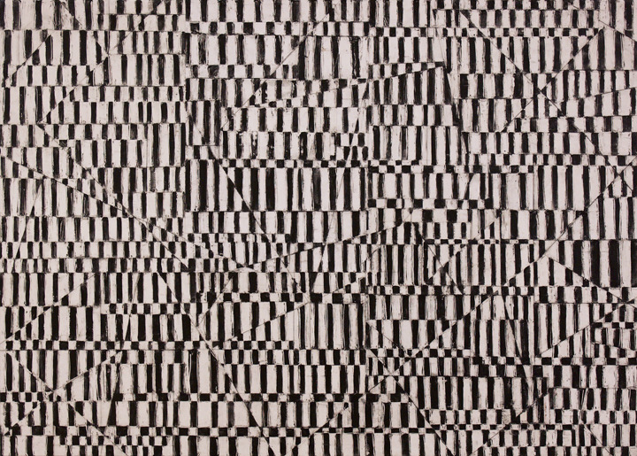 Untitled L A U R A D U E R W A L D Template Series Graphite, acrylic, paper, cold wax on canvas