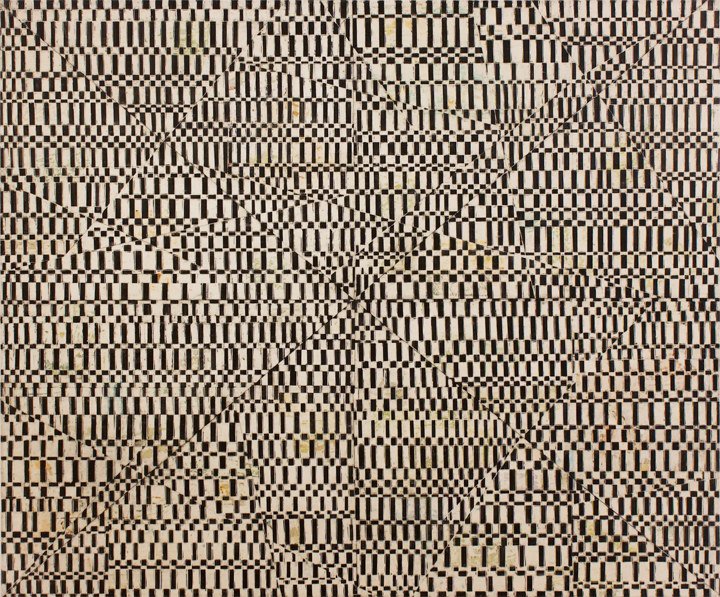 Tapestry #2 L A U R A D U E R W A L D Template Series Graphite, acrylic, paper, cold wax, photo transfer, on canvas