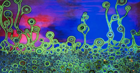 Fieldwork Laura Gurton Mixed Media Works on Paper Mixed media: archival digital print with ink, colored pencils, crystals on paper
