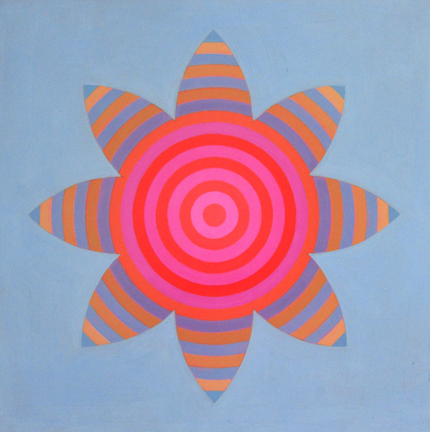 Flower For Tom Nozkowski flower targets on wood acrylic, wood