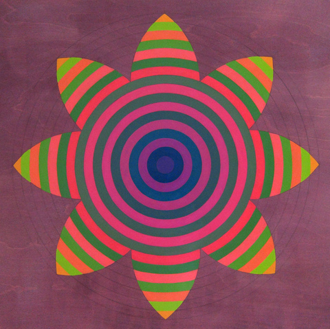 Dahlia flower targets on wood acrylic, pencil, wood