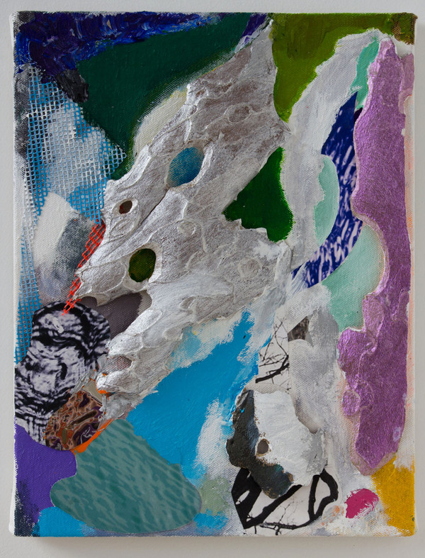 Eyes of Clouds Mixed Media Painting on canvas- acrylic, tree water images, mylar, fluorescent color reflecting behind bark