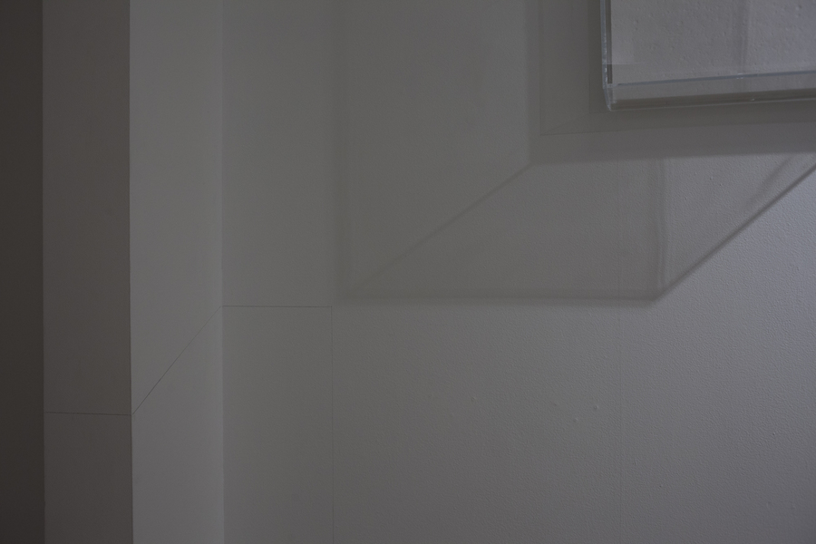 projection room Leah Cooper projection room materials include: wall vitrines, graphite, light, and shadow, and existing site elements
