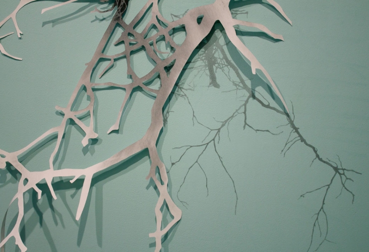 Swailing Lee Emma Running Swailing Cut paper drawing and graphite print