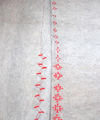 Lining : Sheathing Lee Emma Running Lining : Sheathing Embroidered felt blankets inside tent.