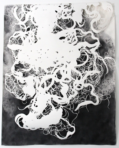 Intimate Structure Part 2 Lee Emma Running Cut Paper Cut Paper, Graphite, Pochoir