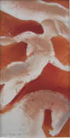 Orange Acrobats ll  FLYING ACROBATS acrylic, pastel on paper board