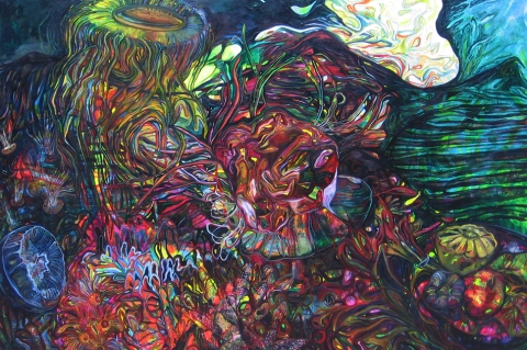 Bounty, Deadly Bounty (From the Table to the Sea) On Canvas Oil, acrylic on canvas