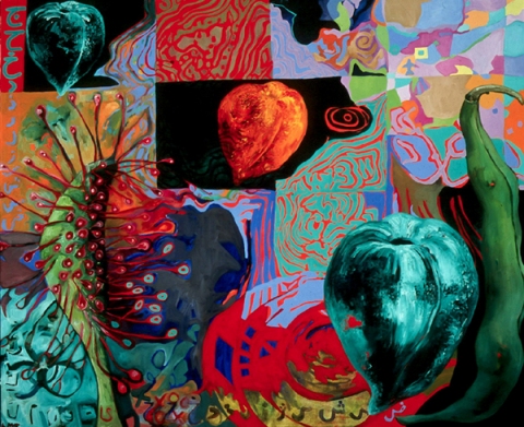 Blended Geographies (Nectarine Dream) On Canvas Oil on canvas
