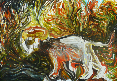 Fear Series: Ghost (Fire) On Paper Charcoal, graphite, acrylic and gouache on paper