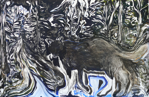 Fear Series: Playing Tricks (Flood) On Paper Charcoal, graphite and acrylic on paper