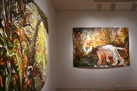 Installation View from "Notes from the Wild: Levitations" New Image Gallery / Sept. 16-Oct. 16, 2013 / Harrisonburg, VA paintings on paper and video