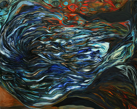 Measured Against the Wave On Canvas Acrylic/oil on canvas