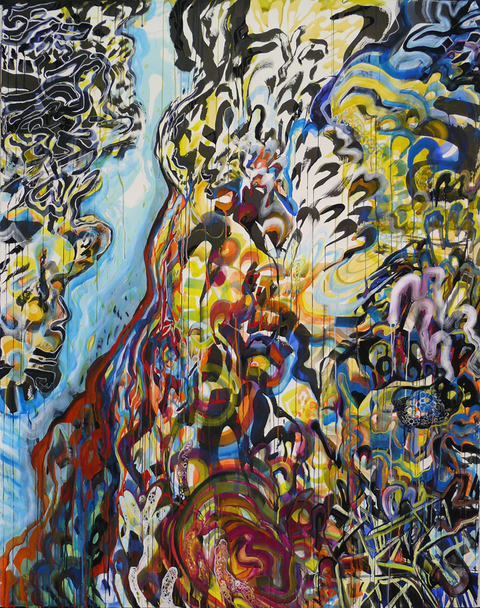 Floating Over, Floating Through On Paper Sumi ink, gouache and acrylic on paper