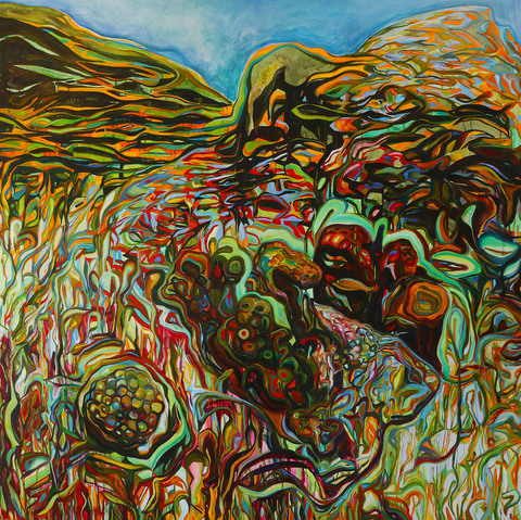Teeming On Canvas Oil on canvas