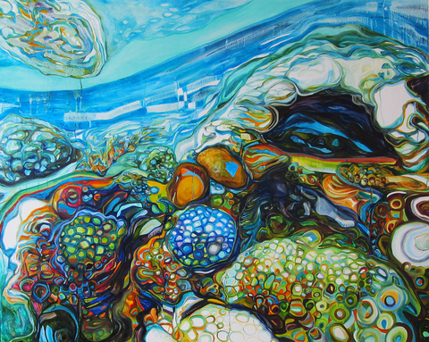 Cave (For the Nurse Shark That Wanted to Sleep) On Canvas Acrylic and oil on canvas