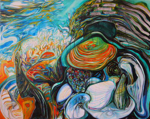 Caesura (Too Hot Bivalve) On Canvas Oil on canvas