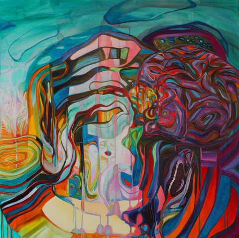 Clown (It's All Fun and Games Until Someone Gets Hurt) On Canvas Oil, acrylic on canvas