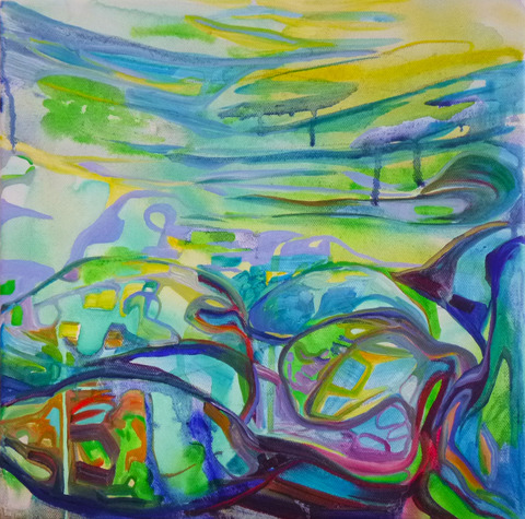 Imagined with Calm (Friday Harbor 4) On Canvas Oil on canvas