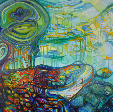 Shifting Moon On Canvas Oil/acrylic on canvas